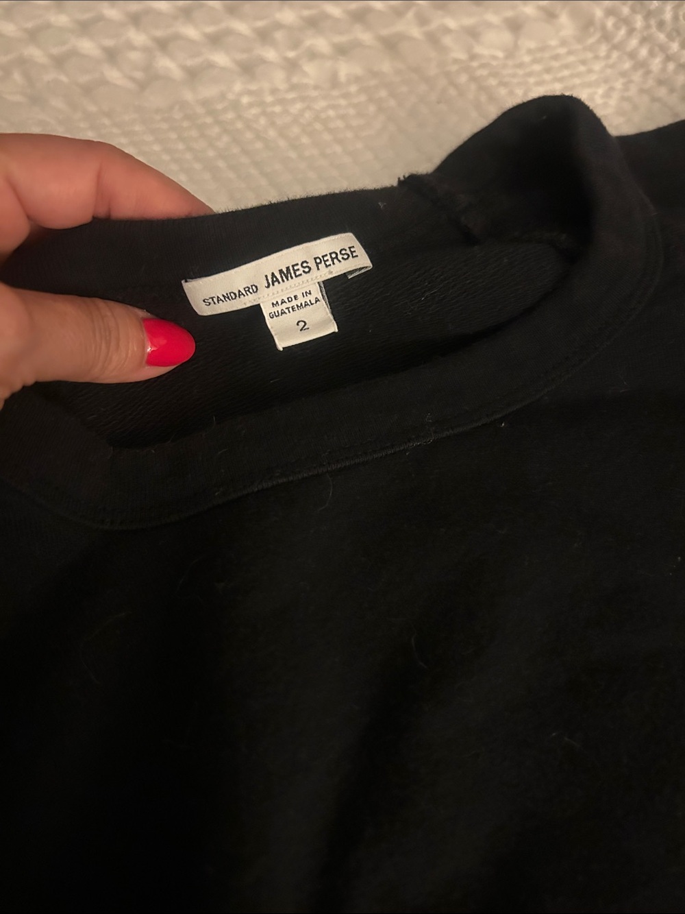 James Perse Black Waffle Pant Set Batwing Terry Top SO COZY
